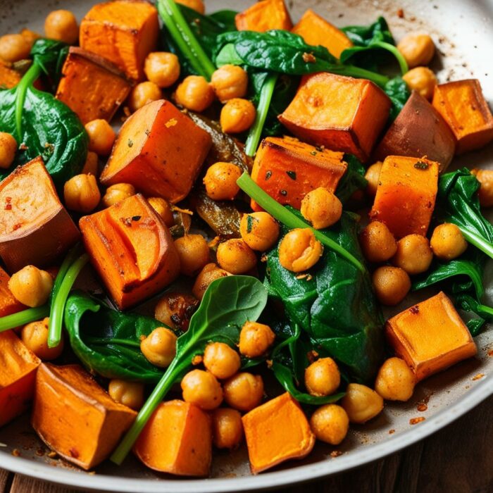 365 Yummy Days - Poêlée de patate douce, pois chiches et épinards