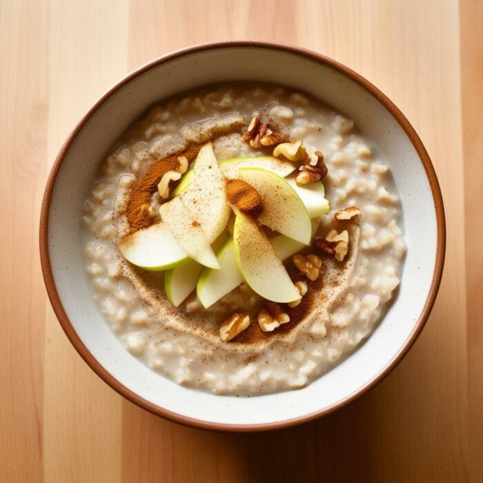 365 Yummy Days - Porridge aux flocons d’avoine, pomme râpée, cannelle, noix